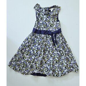 Janie and Jack 5 Violet Meadow Floral Poplin Dress